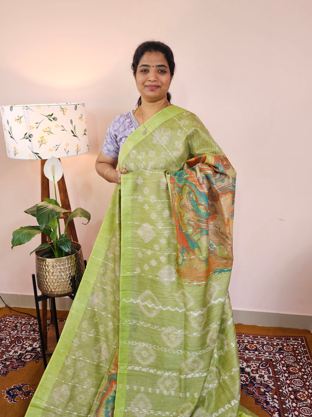 Bhagalpuri with Digital Prints - Green