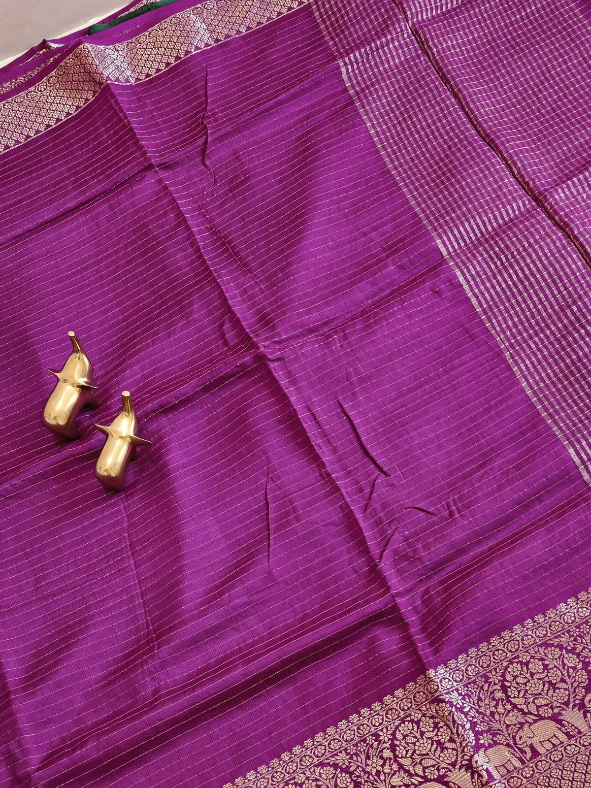 Semi Mysore Crepe Silk Saree - Magenta Pink