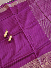 Semi Mysore Crepe Silk Saree - Magenta Pink