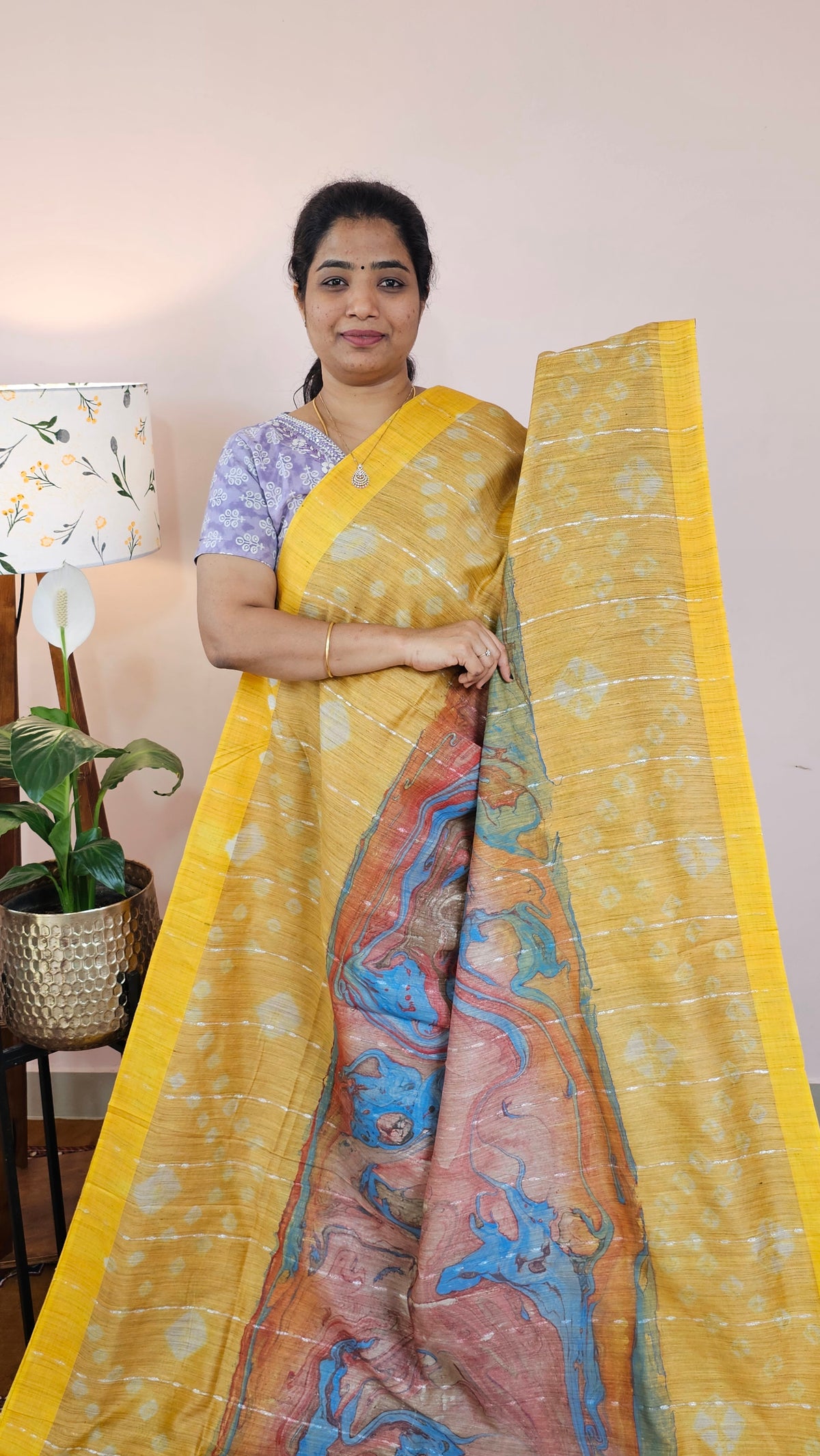 Bhagalpuri with Digital Prints - Yellow