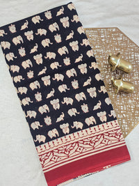 Mul Mul Cotton  - Black with Red