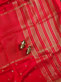 Semi Mysore Crepe Silk Saree - Red