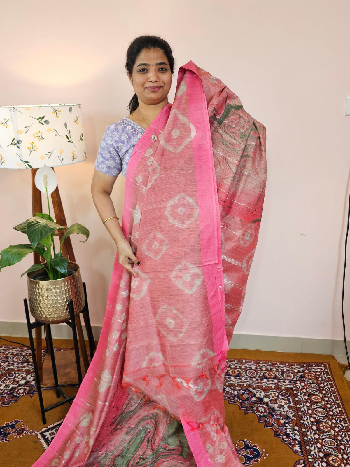 Bhagalpuri with Digital Prints - Pink