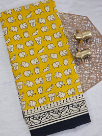 Mul Mul Cotton  - Yellow with Black