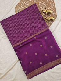 Semi Mysore Crepe Silk Saree - Dark Magenta Pink