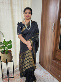 Semi Mysore Crepe Silk Saree - Black