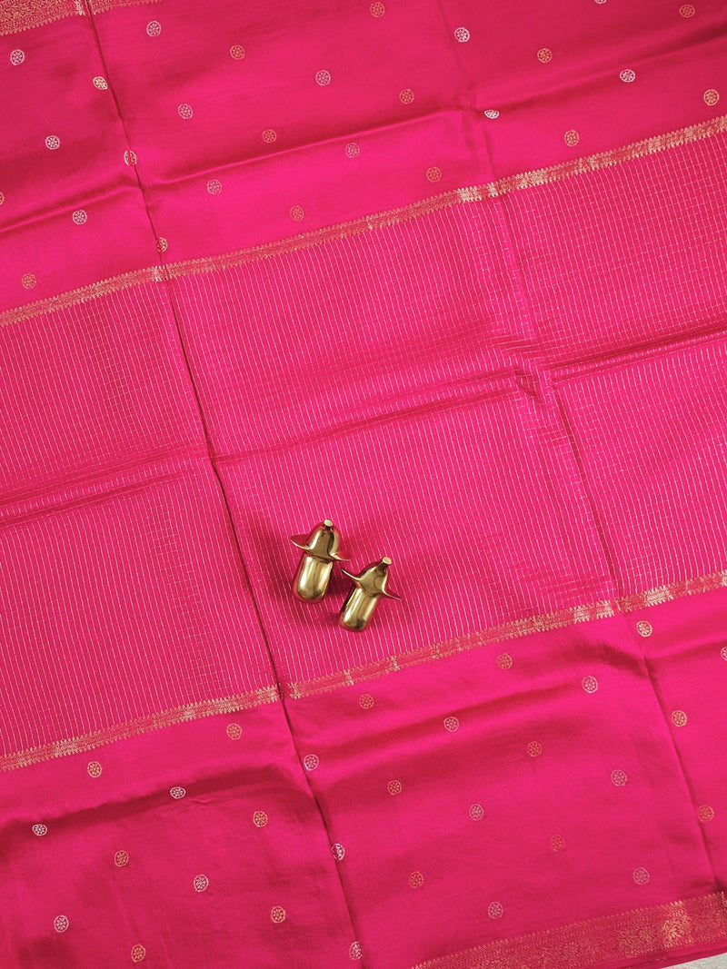 Semi Mysore Crepe Silk Saree - Pink