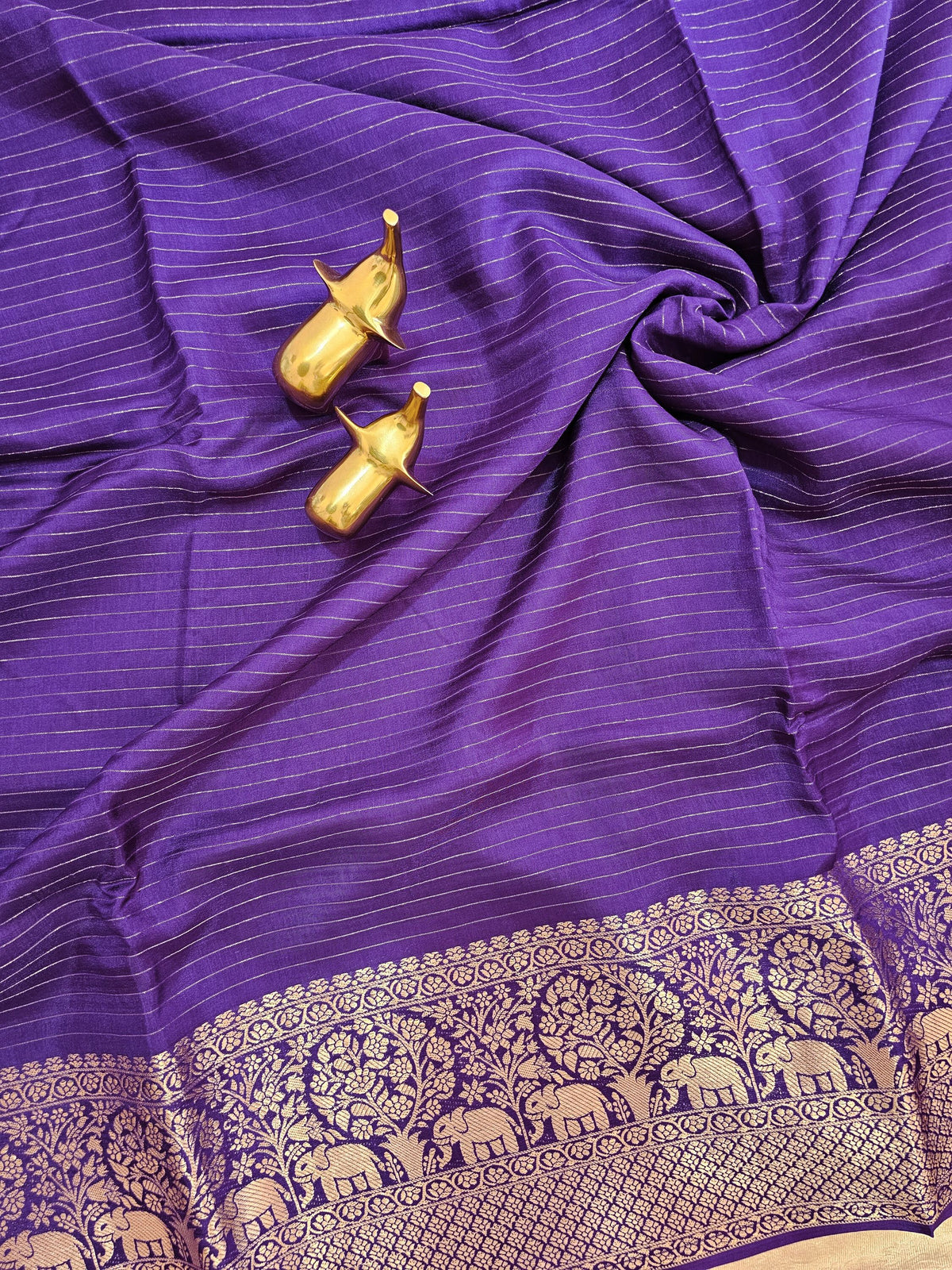 Semi Mysore Crepe Silk Saree - Purple