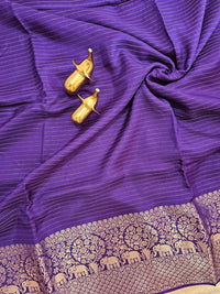 Semi Mysore Crepe Silk Saree - Purple