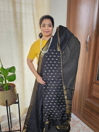 Semi Mysore Crepe Silk Saree - Black