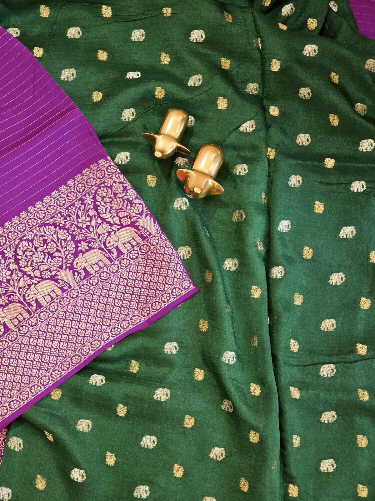 Semi Mysore Crepe Silk Saree - Magenta Pink