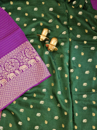 Semi Mysore Crepe Silk Saree - Magenta Pink