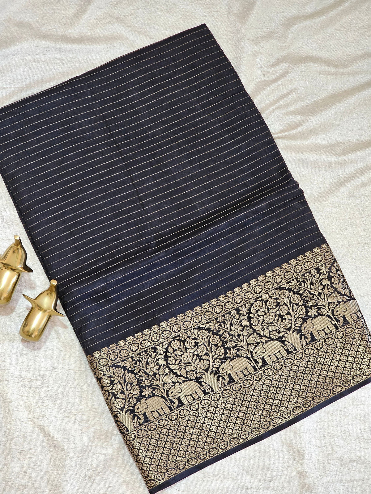Semi Mysore Crepe Silk Saree - Black