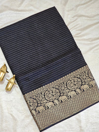 Semi Mysore Crepe Silk Saree - Black