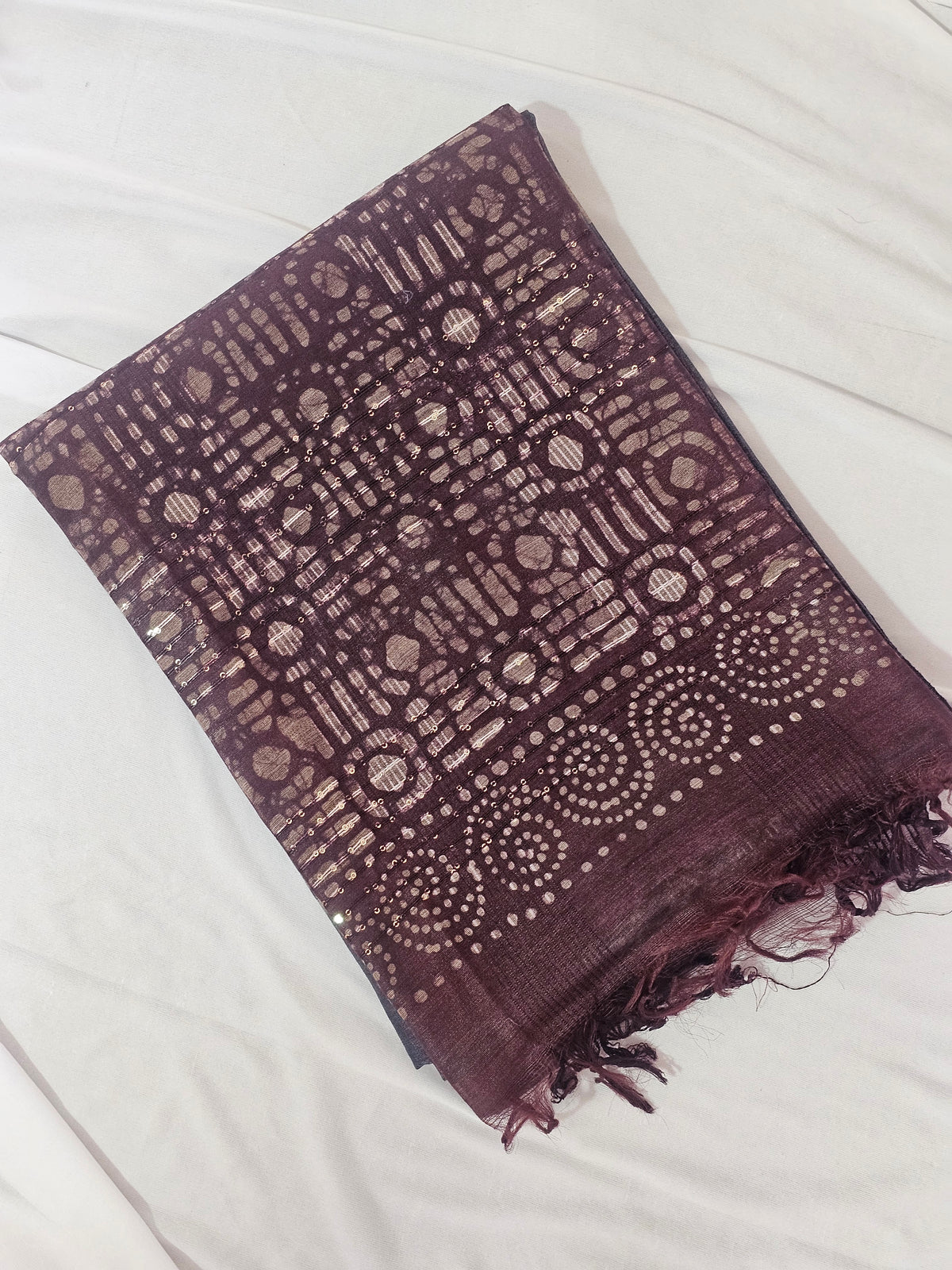 Bhagalpuri with Batik Print - Green with Grey