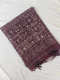Bhagalpuri with Batik Print - Green with Grey