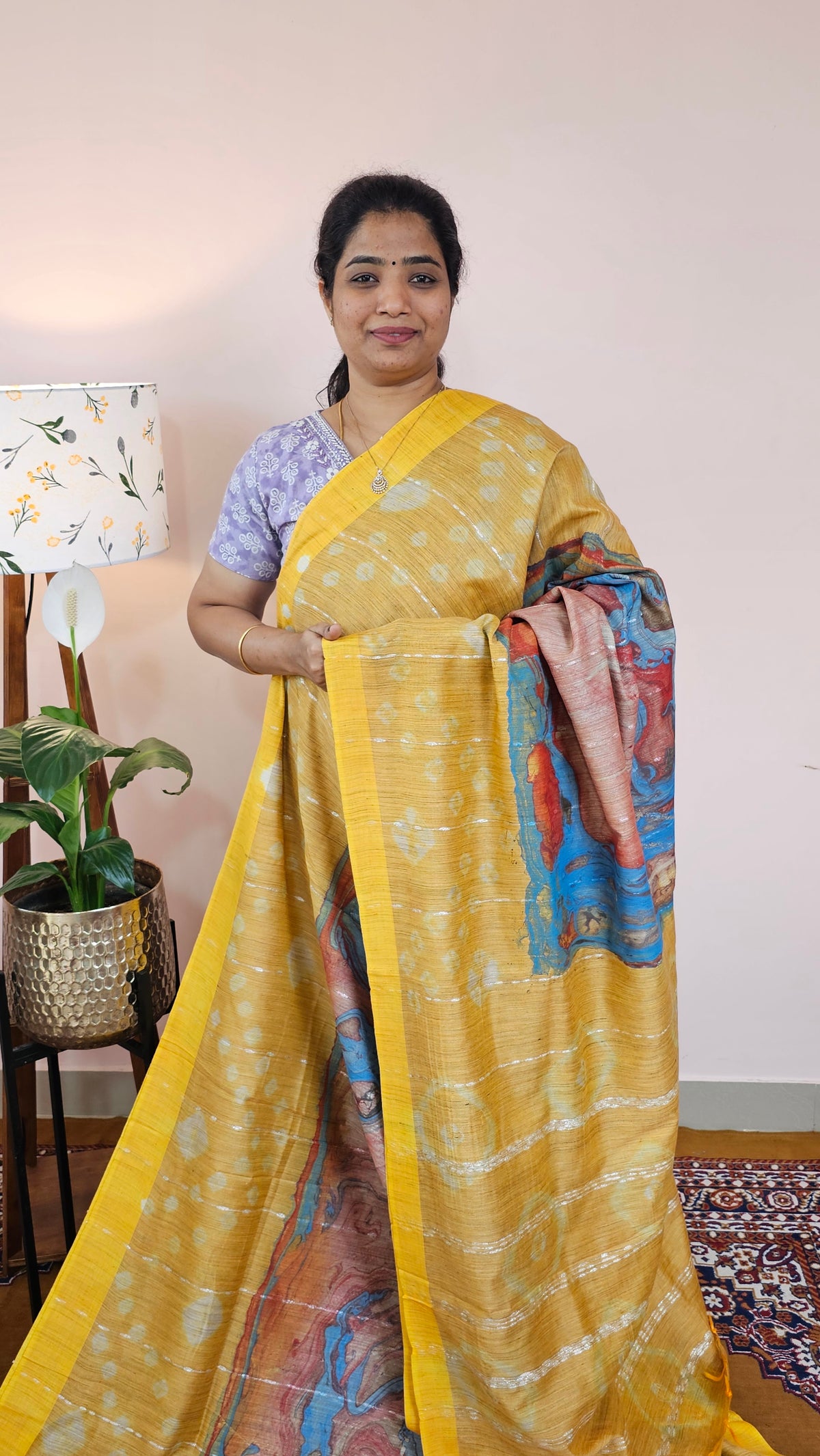 Bhagalpuri with Digital Prints - Yellow