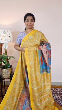 Bhagalpuri with Digital Prints - Yellow