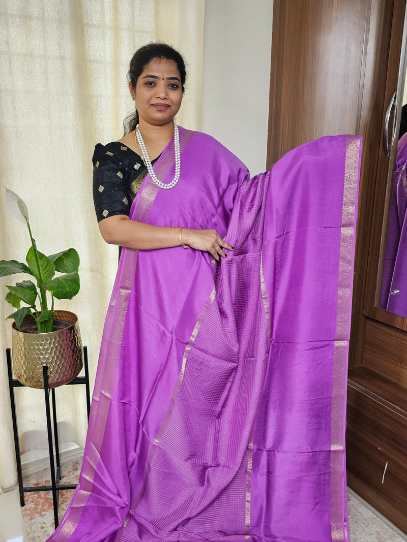 Semi Mysore Crepe Silk Saree - Lavender