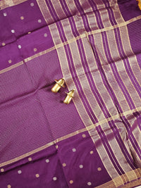 Semi Mysore Crepe Silk Saree - Dark Magenta Pink