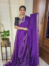 Semi Mysore Crepe Silk Saree - Dark Purple