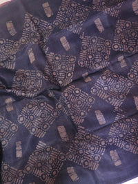 Bhagalpuri with Batik Print - Green with Grey
