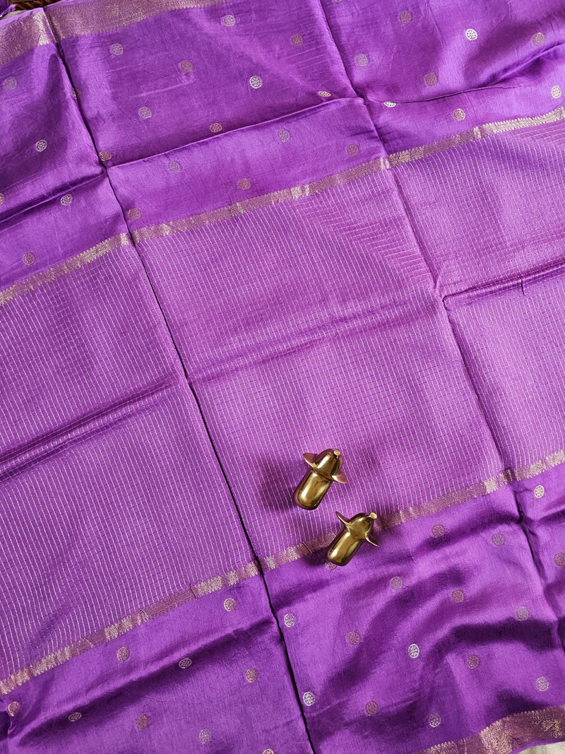 Semi Mysore Crepe Silk Saree - Lavender