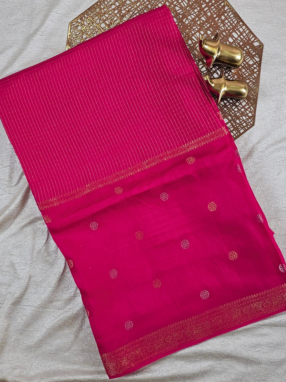 Semi Mysore Crepe Silk Saree - Pink