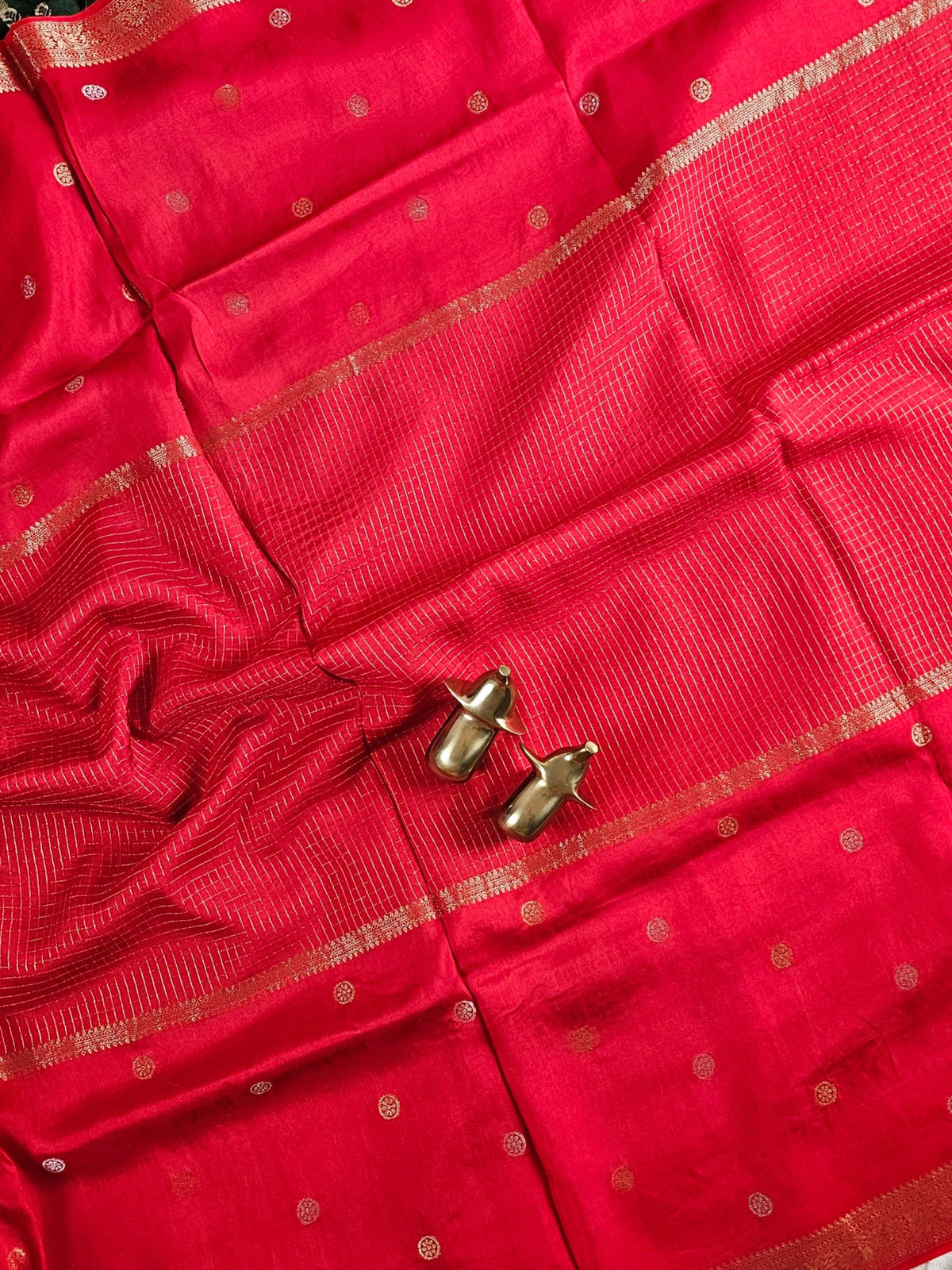 Semi Mysore Crepe Silk Saree - Red