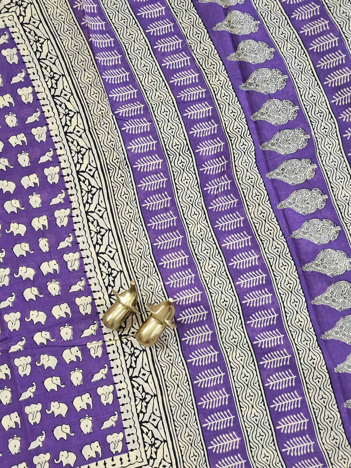 Mul Mul Cotton  - Purple with Black