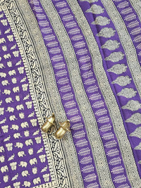 Mul Mul Cotton  - Purple with Black