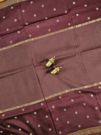 Semi Mysore Crepe Silk Saree - Brown