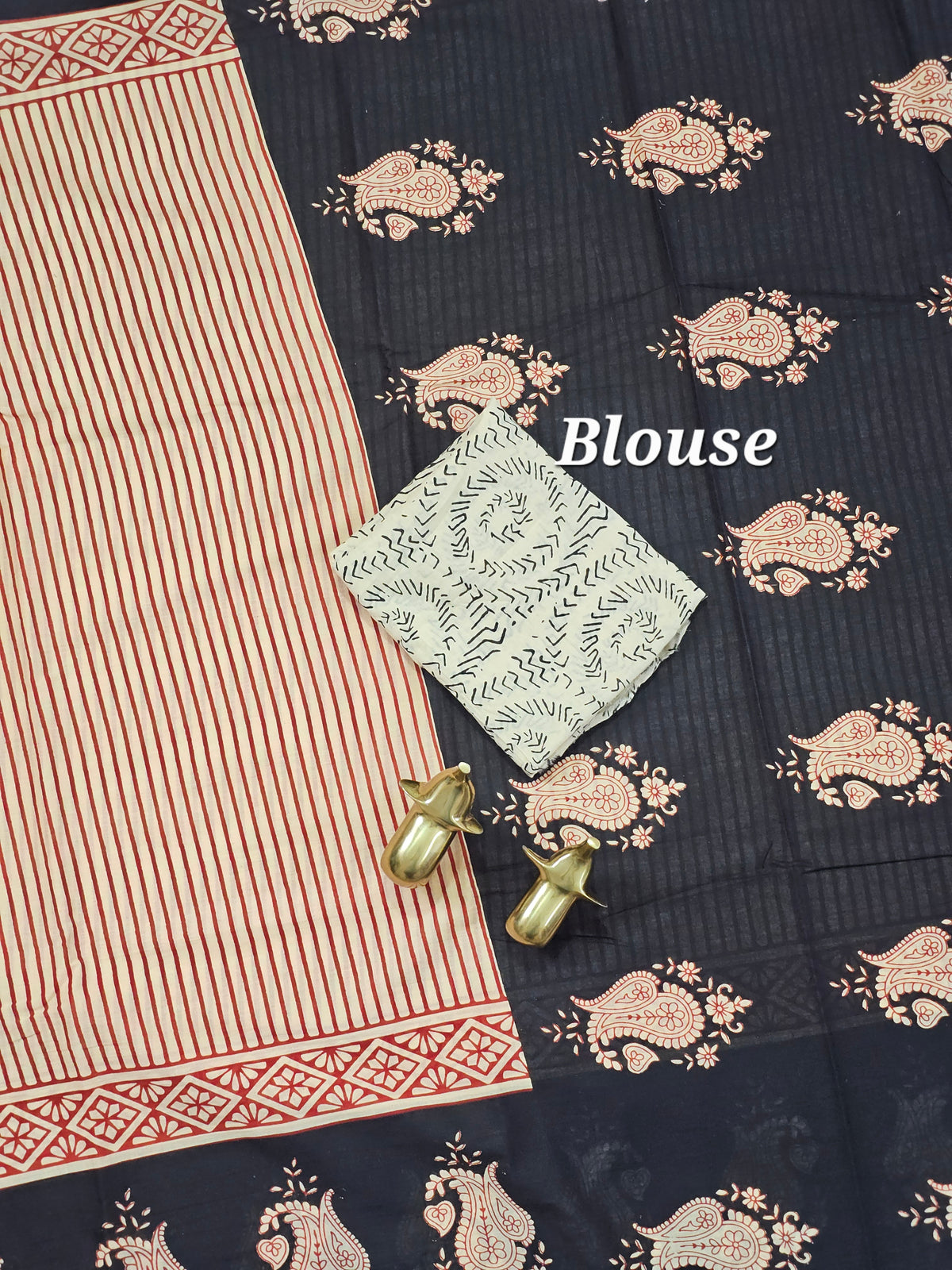 Mul Mul Cotton  - Red Stripe with Black