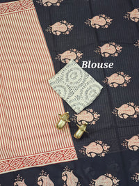Mul Mul Cotton  - Red Stripe with Black