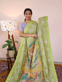 Bhagalpuri with Digital Prints - Green