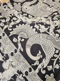 Cotton Pichwai Printed Saree - Black