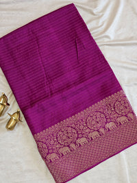 Semi Mysore Crepe Silk Saree - Magenta Pink