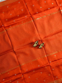 Semi Mysore Crepe Silk Saree - Orange with Pink