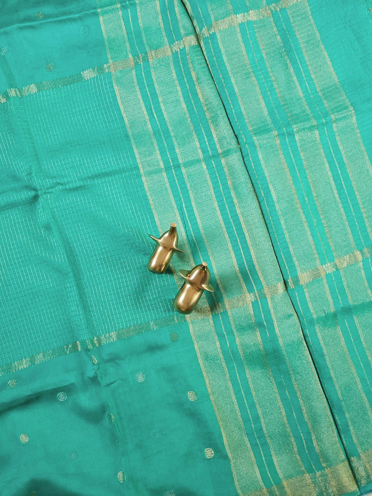 Semi Mysore Crepe Silk Saree - Sea Green