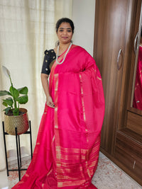 Semi Mysore Crepe Silk Saree - Pink