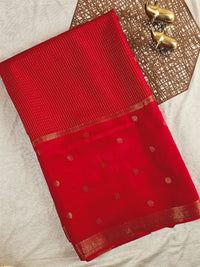 Semi Mysore Crepe Silk Saree - Red