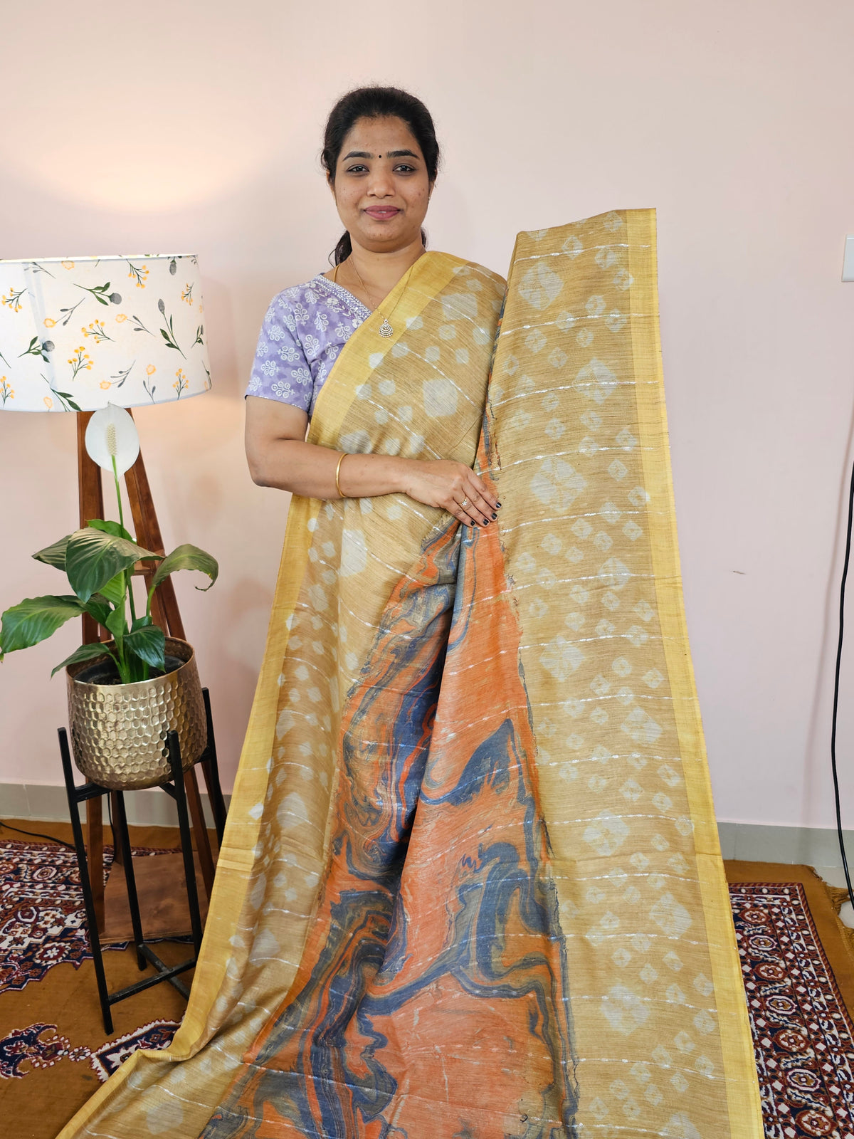 Bhagalpuri with Digital Prints - Sandal Yellow