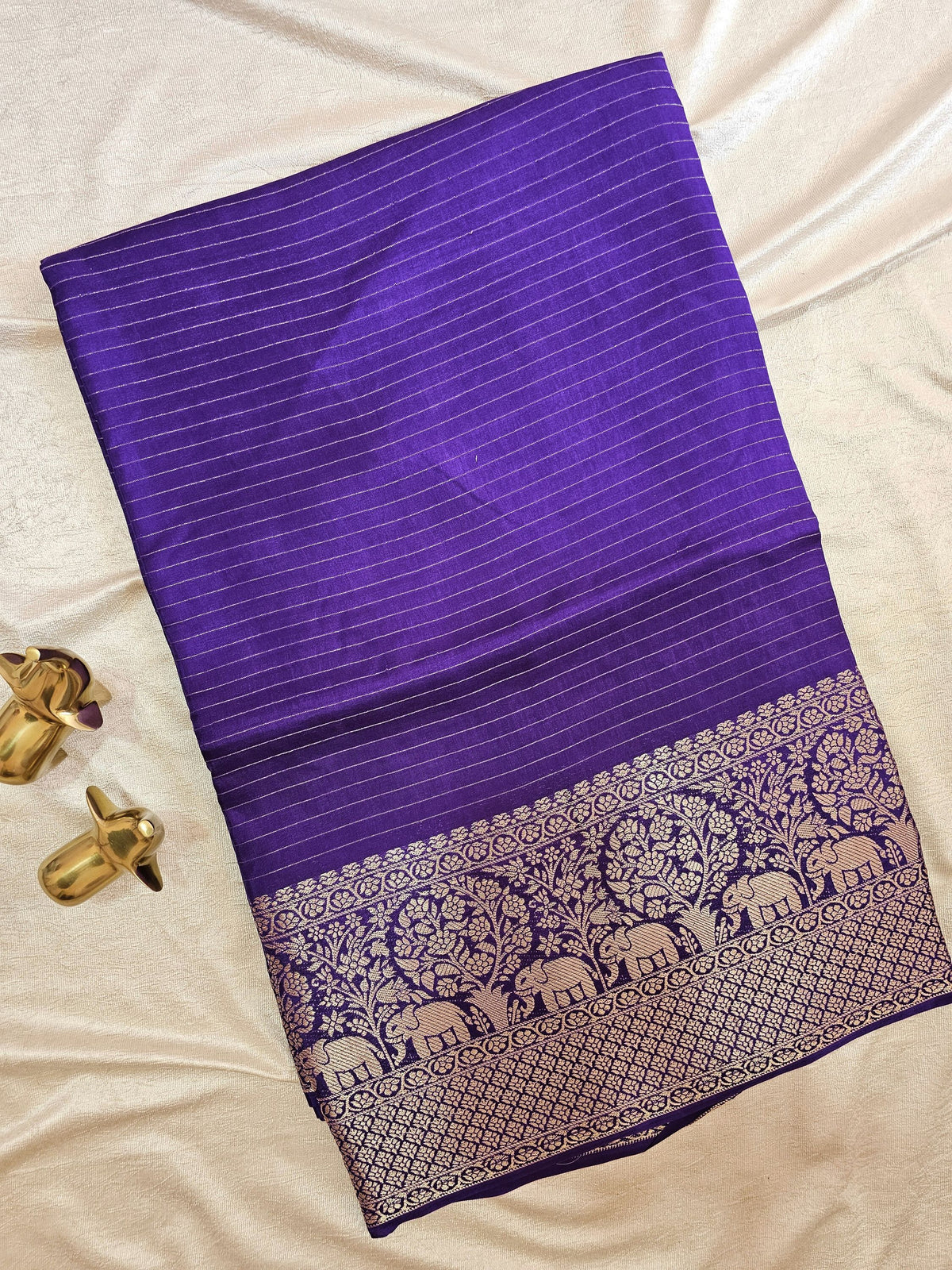 Semi Mysore Crepe Silk Saree - Purple