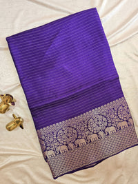 Semi Mysore Crepe Silk Saree - Purple