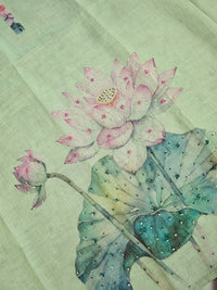 Linen Tissue Unstitched Salwar - Green