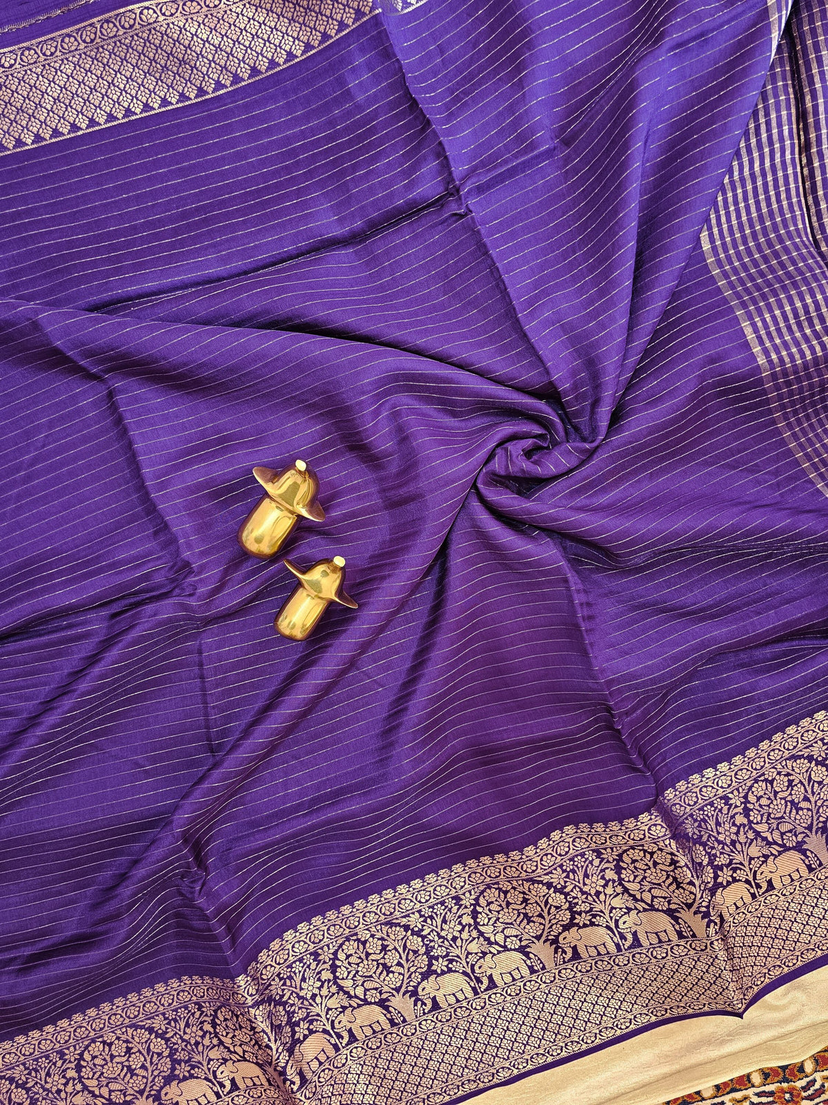 Semi Mysore Crepe Silk Saree - Purple