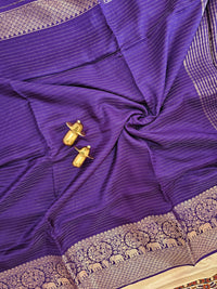Semi Mysore Crepe Silk Saree - Purple