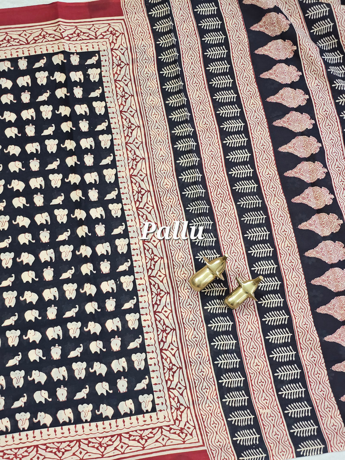 Mul Mul Cotton  - Black with Red