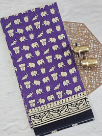 Mul Mul Cotton  - Purple with Black