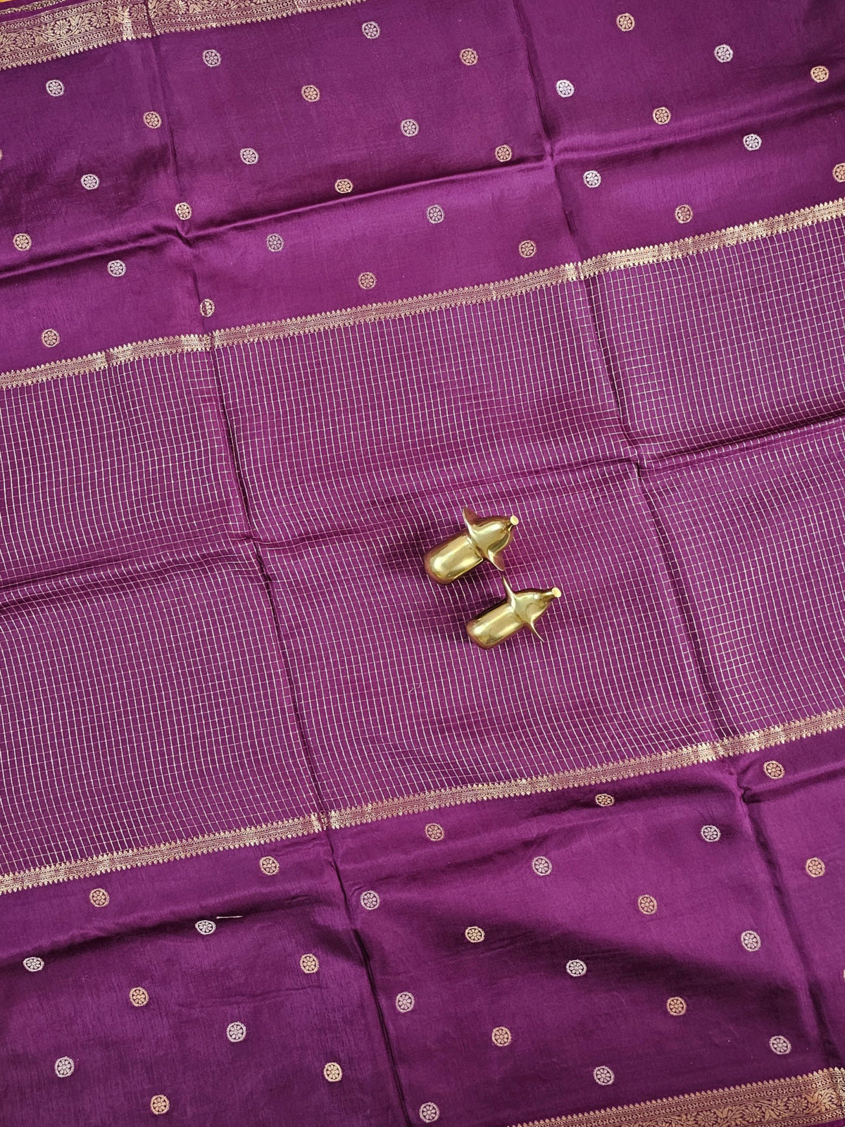 Semi Mysore Crepe Silk Saree - Dark Magenta Pink